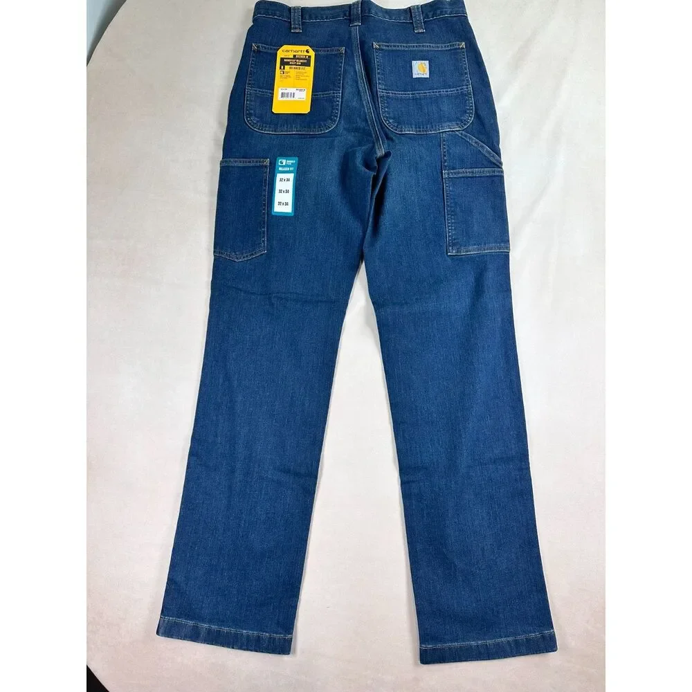 Carhartt Jeans Mens 32x34 Rugged Flex Relaxed Fit Utility Work Denim NWT BD2808